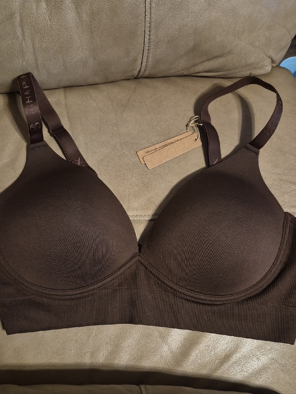 Shapelix Seamless Chocolate Brown Wireless T-Shirt Bra - Nwt Xl
